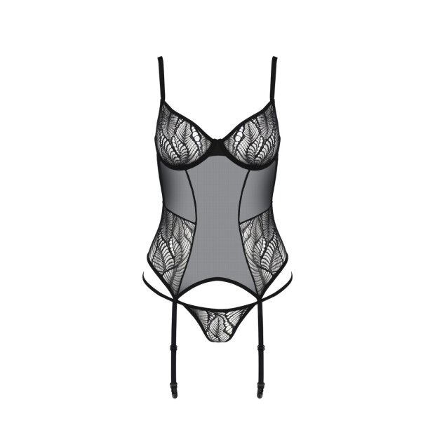 Passion ECO Leafa corset & thong black