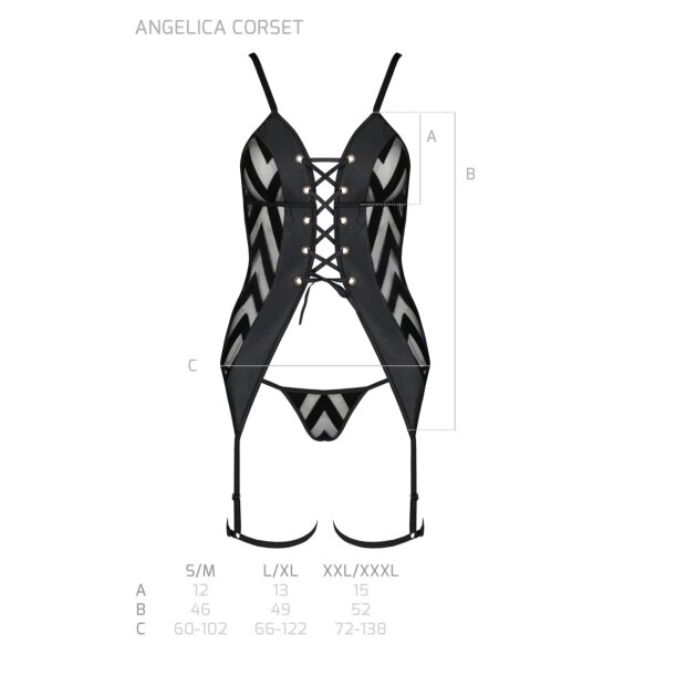 Passion Angelica corset & thong black