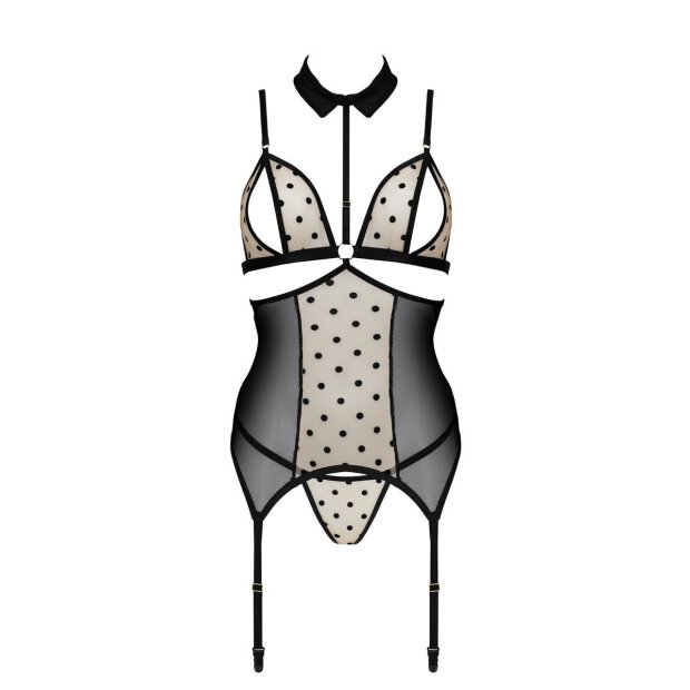 Passion Dominica corset & thong beige