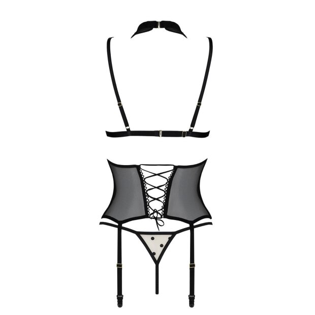 Passion Dominica corset & thong beige