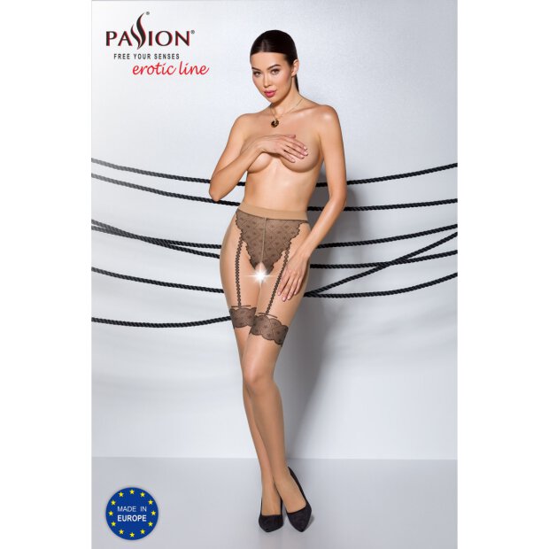 Passion TI Open Strumpfhose open ouvert tights beige