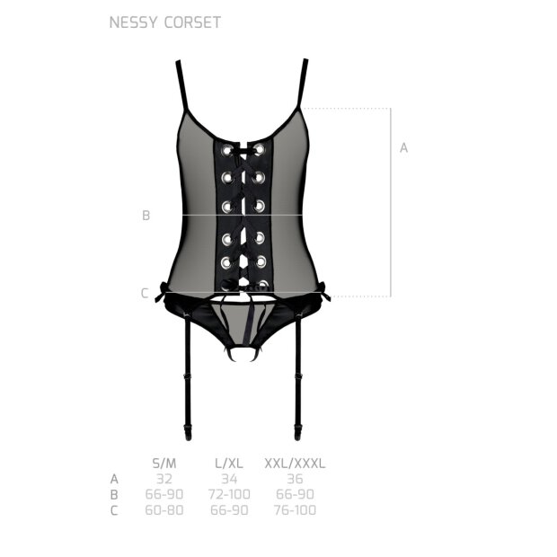 Passion Nessy corset & thong black