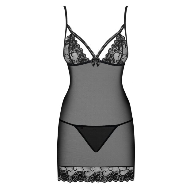 Obsessive Wonderia chemise & thong black