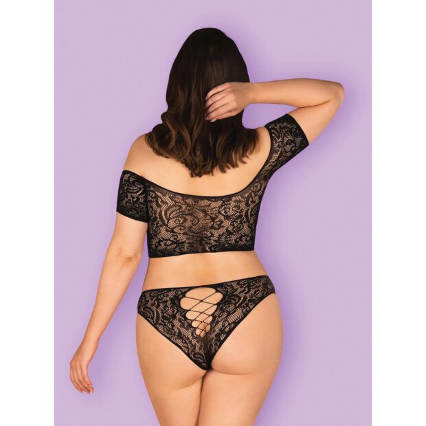 Obsessive Inessita 2pcs set black Size Plus