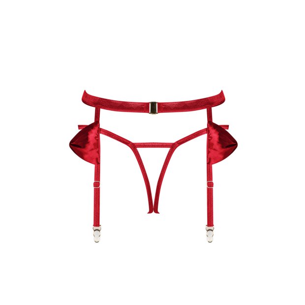 Obsessive Rubinesa garter belt & crotchless thong red