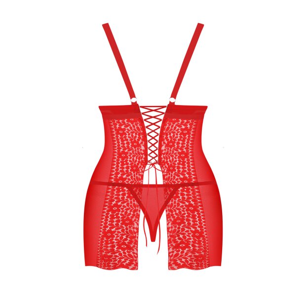 Obsessive Blossmina chemise & thong red