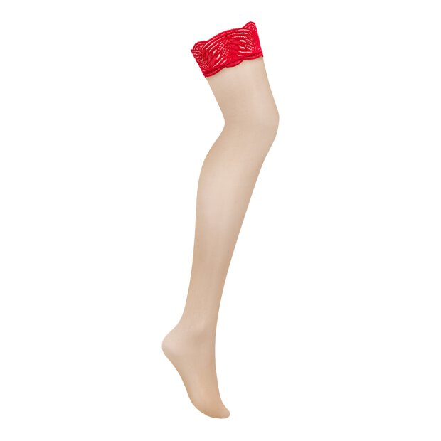 Obsessive Mellania hold ups beige-red