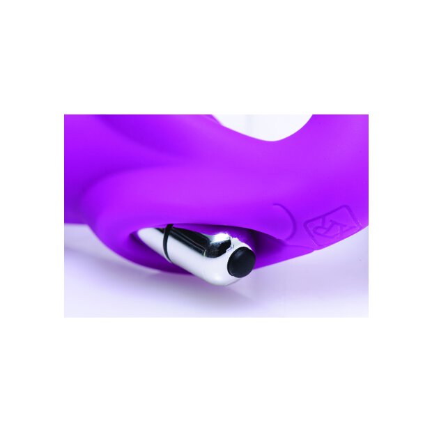 XR Brands Evoke Vibrating Strap On purple