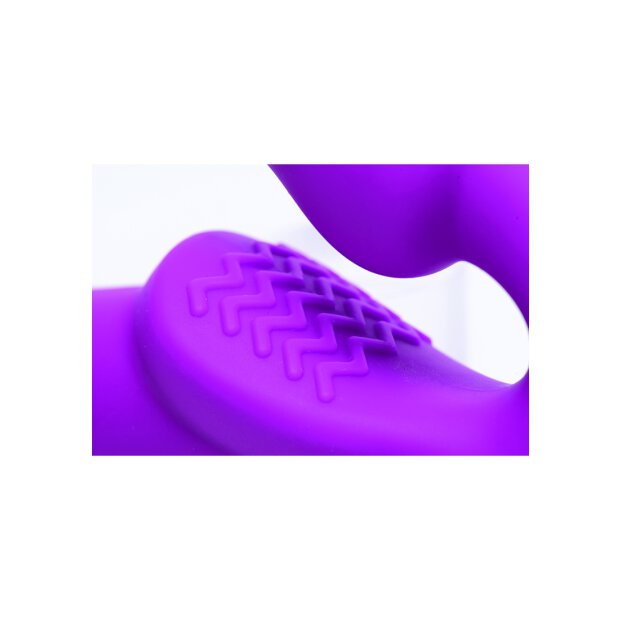 XR Brands Evoke Vibrating Strap On purple