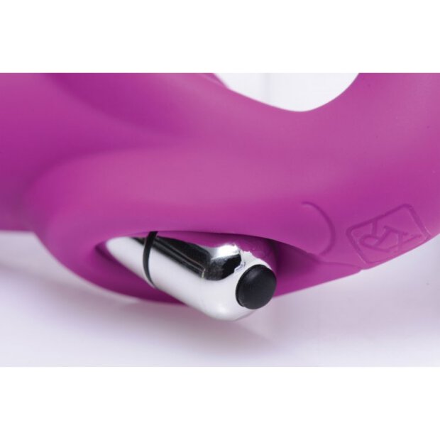 XR Brands Evoke Vibrating Strap On purple