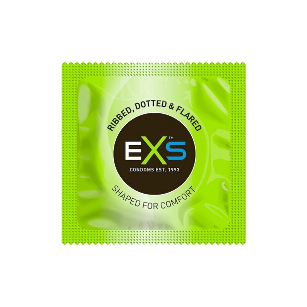 EXS Ribbed, Dotted and Flared - Condoms - 12 Pieces