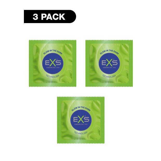EXS Glow - Condoms - 3 Pieces