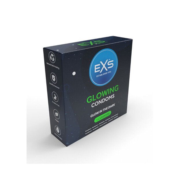 EXS Glow - Condoms - 3 Pieces