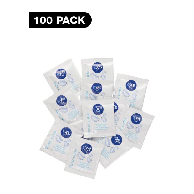 EXS Clear Lube Sachets - 100 Pieces
