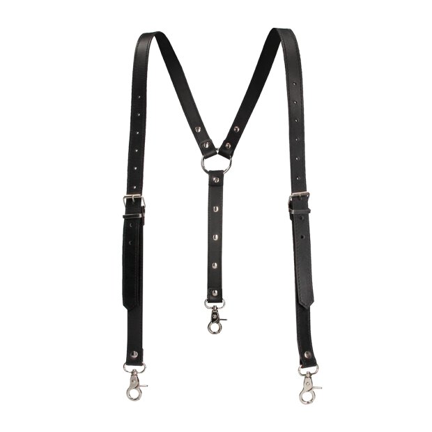 Shots Leder Hosenträger für Männer schwarz