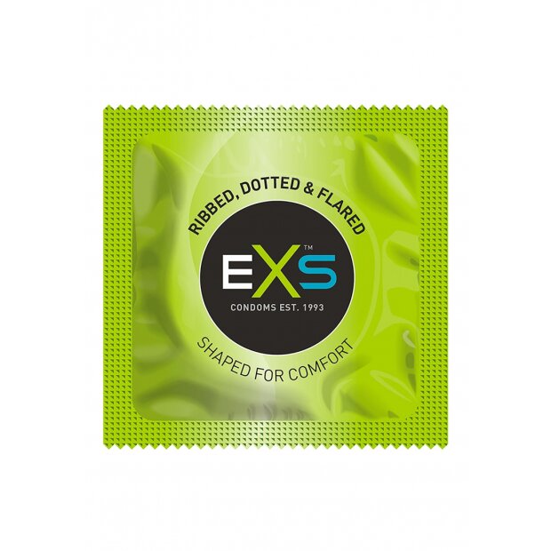 EXS Ribbed Dotted and Flared - Condoms - 3 Pieces