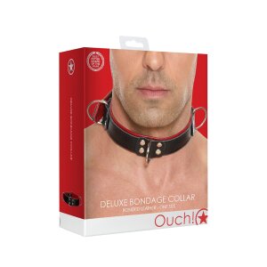 Shots Deluxe Bondage Halsband Onesize schwarz, rot