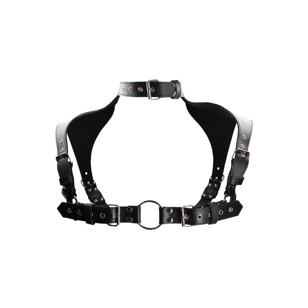 Shots mens harness with collar black one size fits all