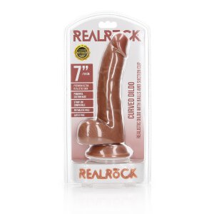 Curved Realistic Dildo with Balls and Suction Cup -...