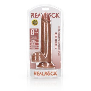 Straight Realistic Dildo with Balls and Suction Cup -...
