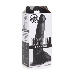 XR Brands Beefy Brad 9 gode avec testicules noir 23 cm