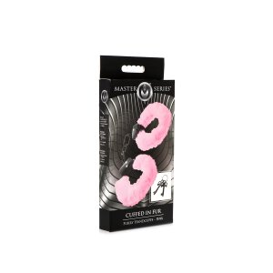 Master Series Cuffed In Fur Furry Handcuffs - Pink