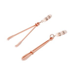 Rose Nipple Clamps Pinchers with Rhinestones