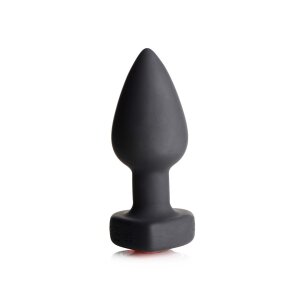 Booty Sparks Silikon Anal Plug klein schwarz mit rosa Stein