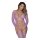 Magic Silk - Fishnet Gartered Catsuit - One Size - Lavender