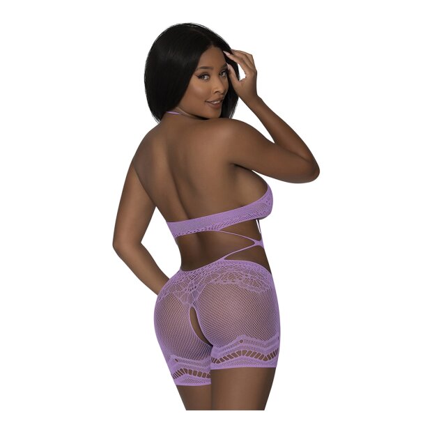 Magic Silk - Seamless Crotchless Romper - One Size - Lavender