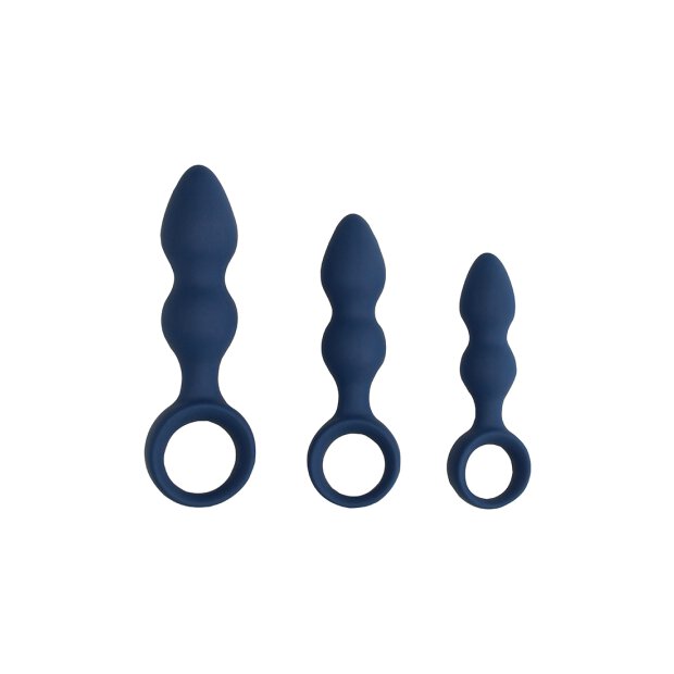 Loveline Analplug in Tropfenform blau 3,3 cm