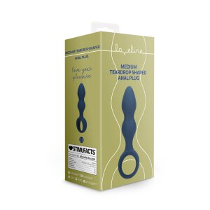 Loveline Analplug in Tropfenform blau 3,3 cm
