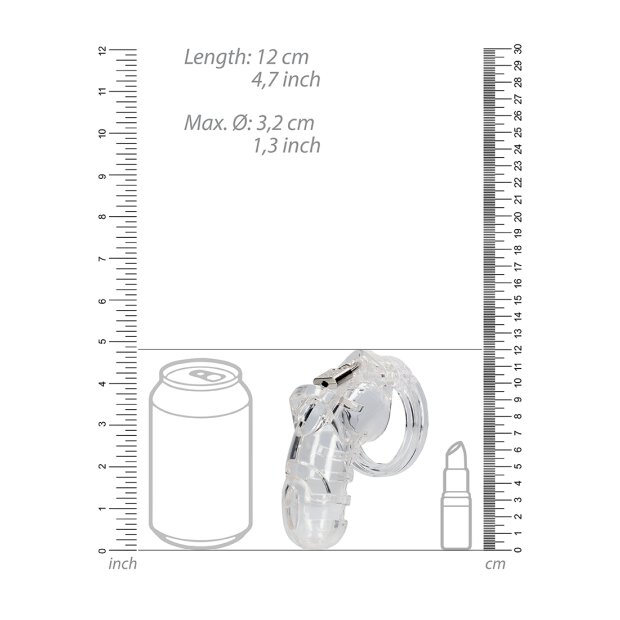 ManCage Modell 26 Keuschheitskäfig transparent 11,5 cm