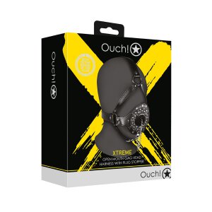 Shots Kopfgeschirr mit offenem Mundknebel und...