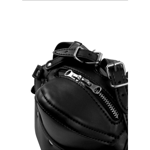 Shots harnais de tête avec fermeture éclair et serrure noir