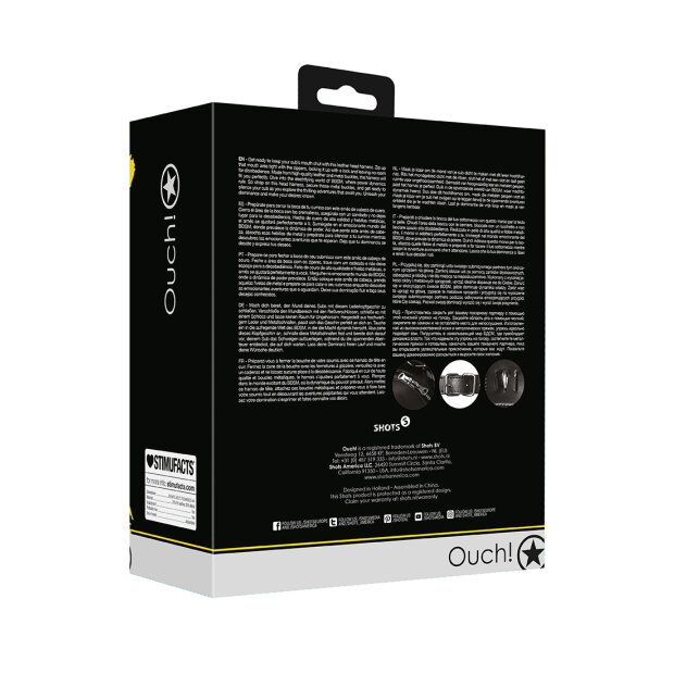 Shots harnais de tête avec fermeture éclair et serrure noir