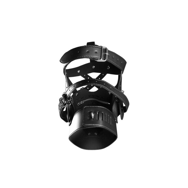 Shots harnais de tête avec fermeture éclair et serrure noir