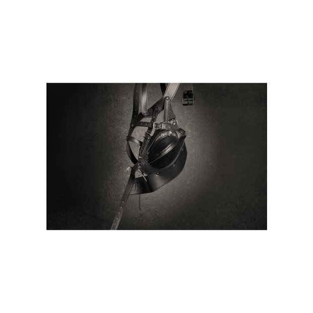 Shots harnais de tête avec fermeture éclair et serrure noir