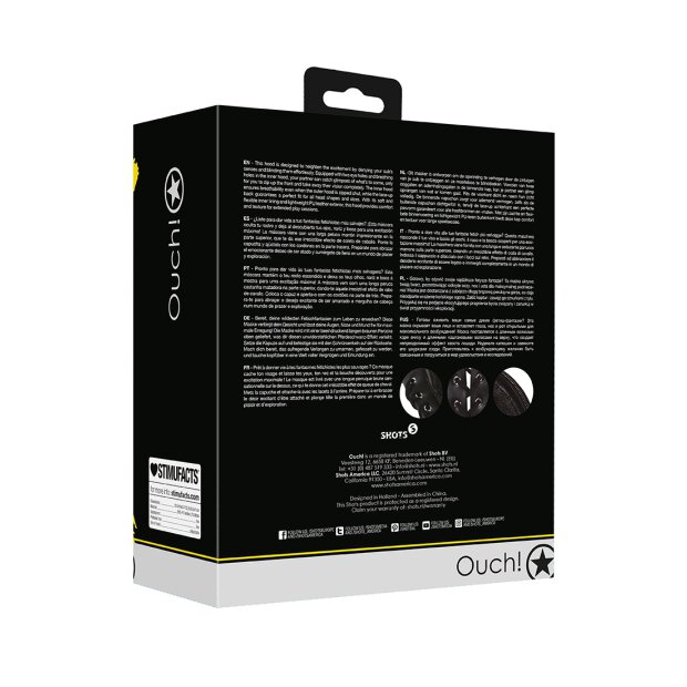 Shots Bondage-Maske mit Reißverschluss schwarz