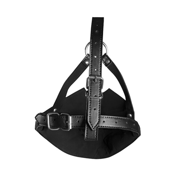 Shots Kopfgeschirr mit Mundmaske und integrierten Ballknebel in schwarz