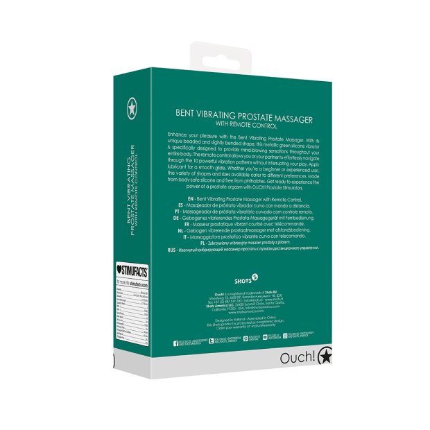 Shots Gebogenes Vibro Prostata Massagegerät Metallic Grün