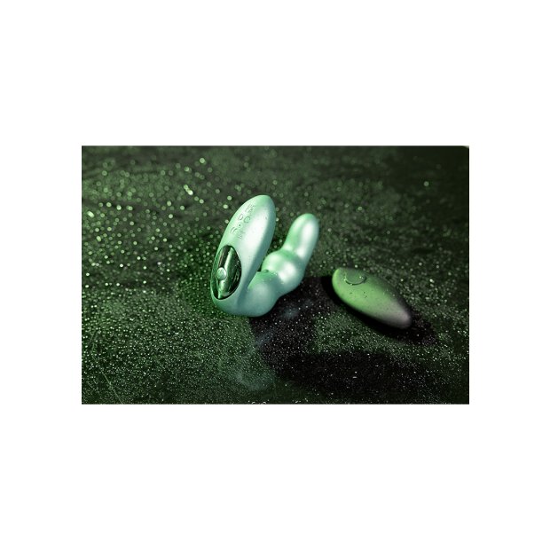 Shots Gebogenes Vibro Prostata Massagegerät Metallic Grün