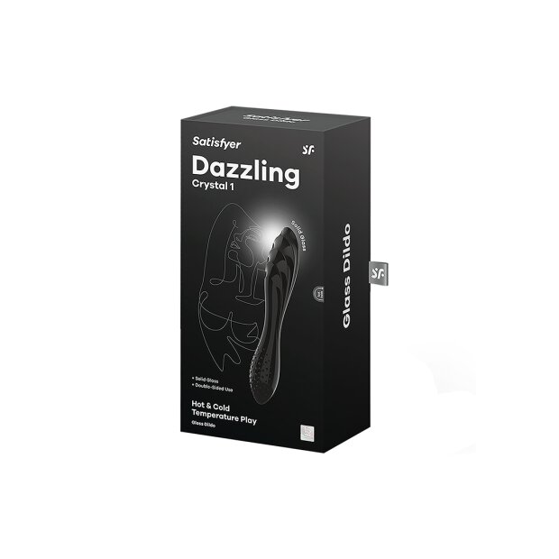 Dazzling Crystal 1 - Glass Dildo - Black