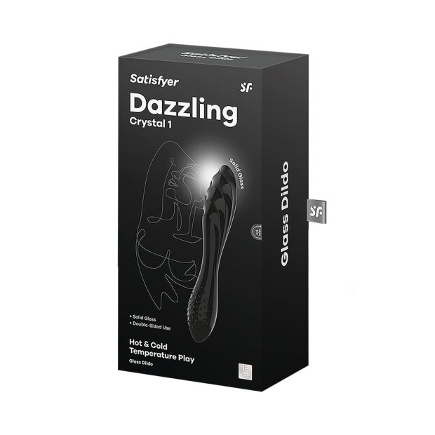 Dazzling Crystal 1 - Glass Dildo - Black