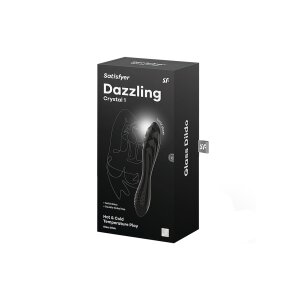Dazzling Crystal 1 - Glass Dildo - Black
