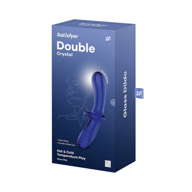 Satisfyer Double Crystal Glass Dildo Light Blue