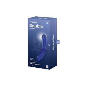 Double Crystal - Glass Dildo - Light Blue