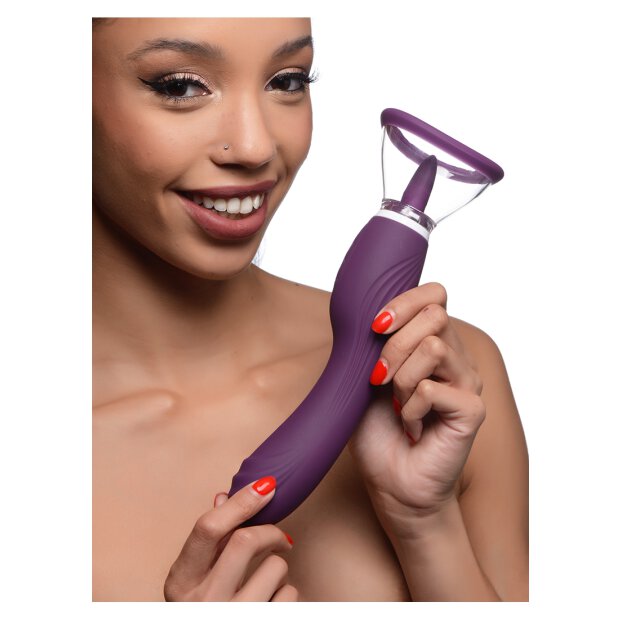 XR Brands Lickgasm Vibrator mit Leck + Saugfunktion lila