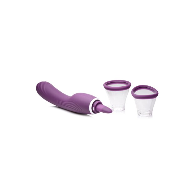 XR Brands Lickgasm Vibrator mit Leck + Saugfunktion lila