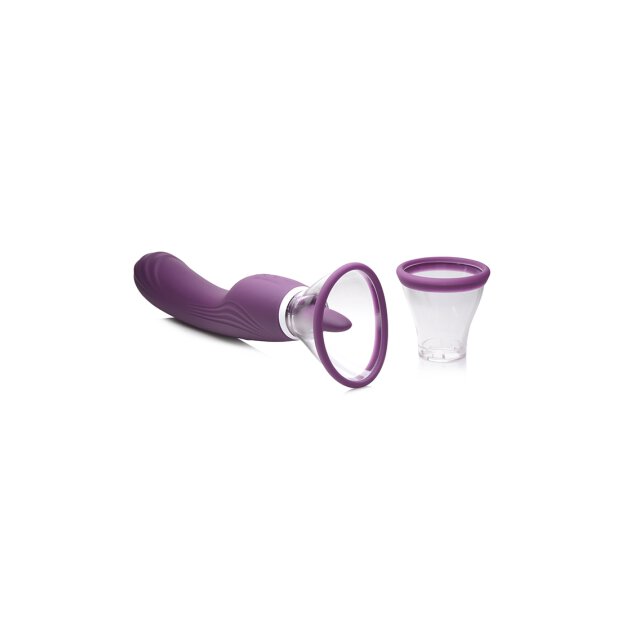 XR Brands Lickgasm Vibrator mit Leck + Saugfunktion lila